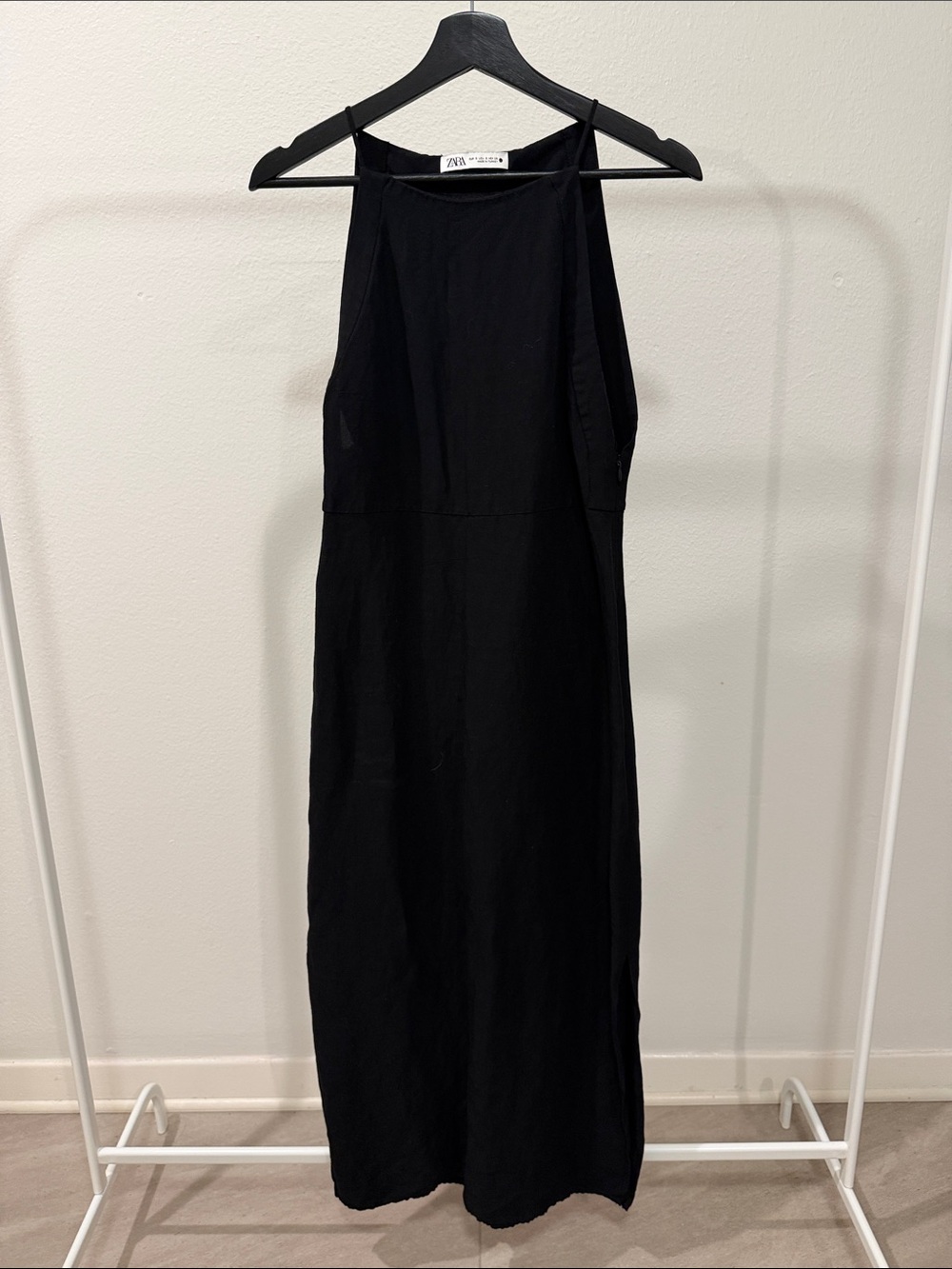 Zara Black Halter-Neck Maxi Dress